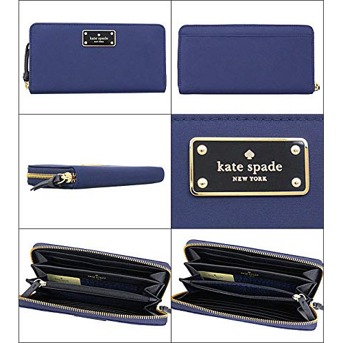 Kate Spade Wilson Road Neda Long Continental Zip Around Wallet French Navy Blue # WLRU3329