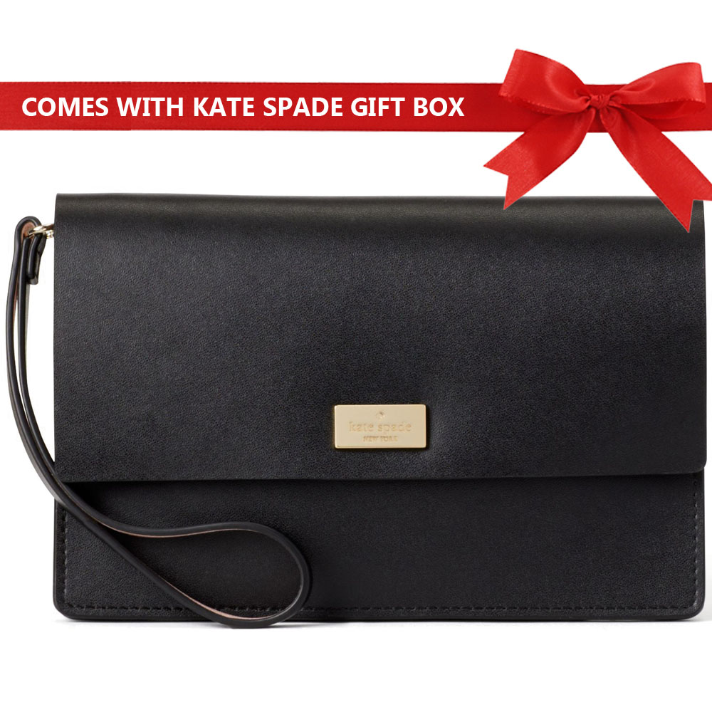 Kate Spade Wristlet In Gift Box Putnam Drive Mollie Wristlet Black # WLRU3312