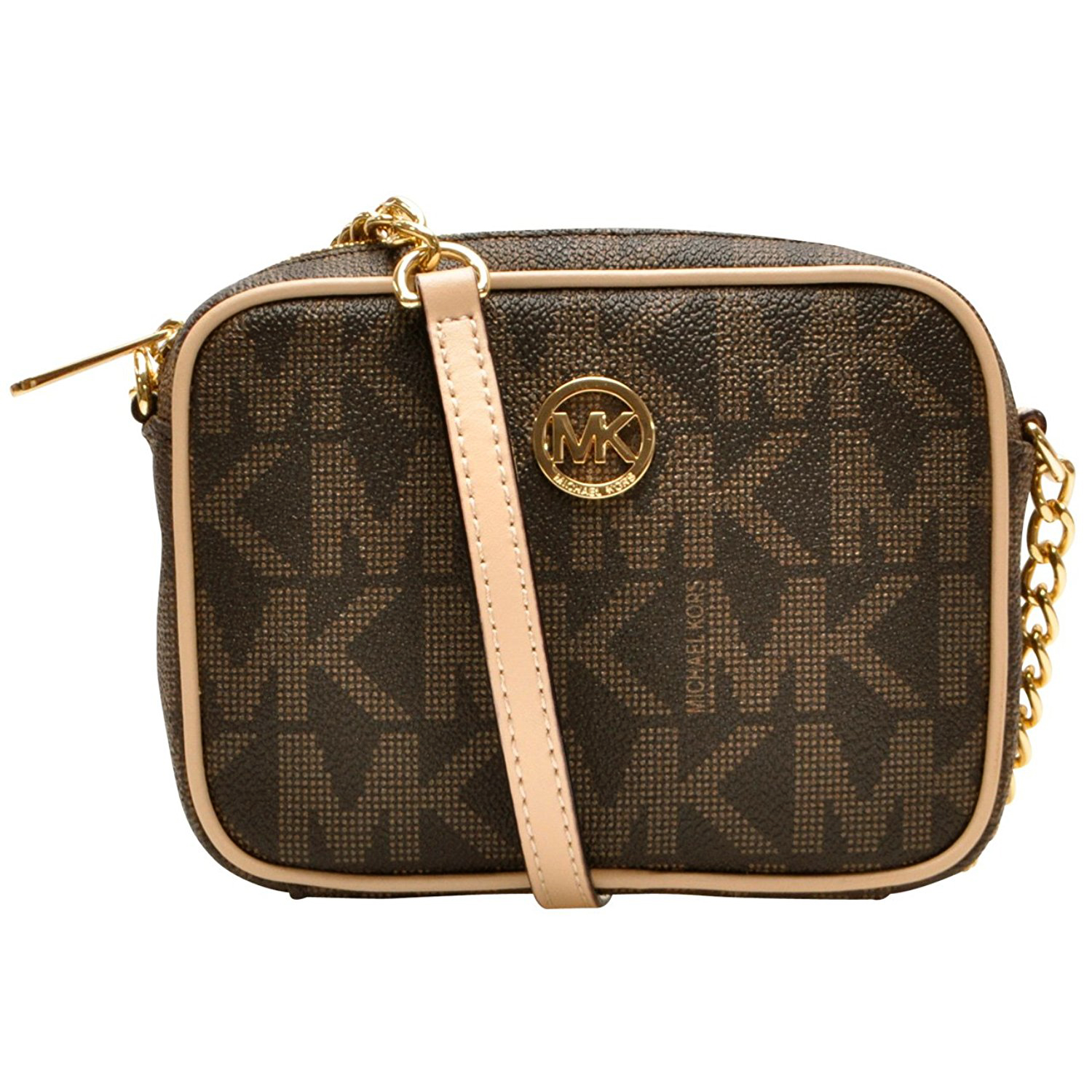Michael Kors Reed Small Logo and Leather Crossbody Bag (Brown)  35F3G6RC1B-847 - AllGlitters