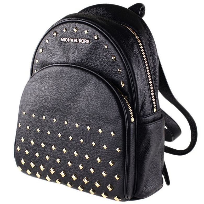 Michael Kors Abbey Medium Studded Leather Backpack Black # 35T8GAYB2L
