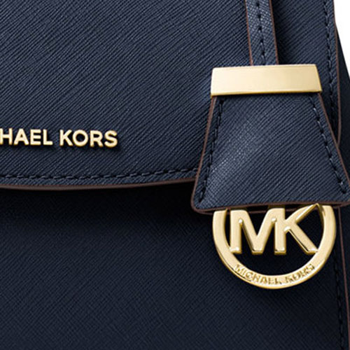 Michael Kors Ava Extra-Small Leather Crossbody Bag Navy Blue # 32F5GAVC1L