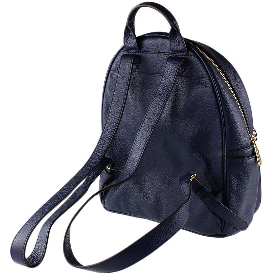 Michael Kors Backpack Abbey Medium Studded Leather Backpack Navy Dark Blue # 35T8GAYB2L