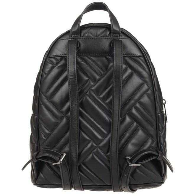 Michael Kors Backpack With Gift Bag Abbey Medium Quilted Leather Backpack Black # 35T9UAYB2T