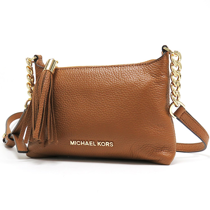 Michael Kors Bedford Leather Crossbody Bag Acorn Brown # 35H6GBFC3T