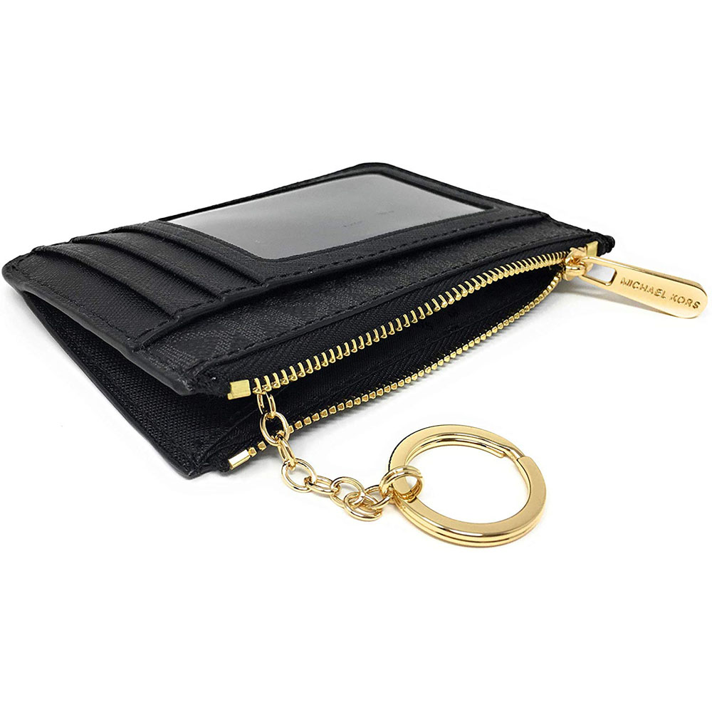 Michael Kors Jet Set Small Top Zip Coin Pouch ID Card Holder Key Ring Wallet