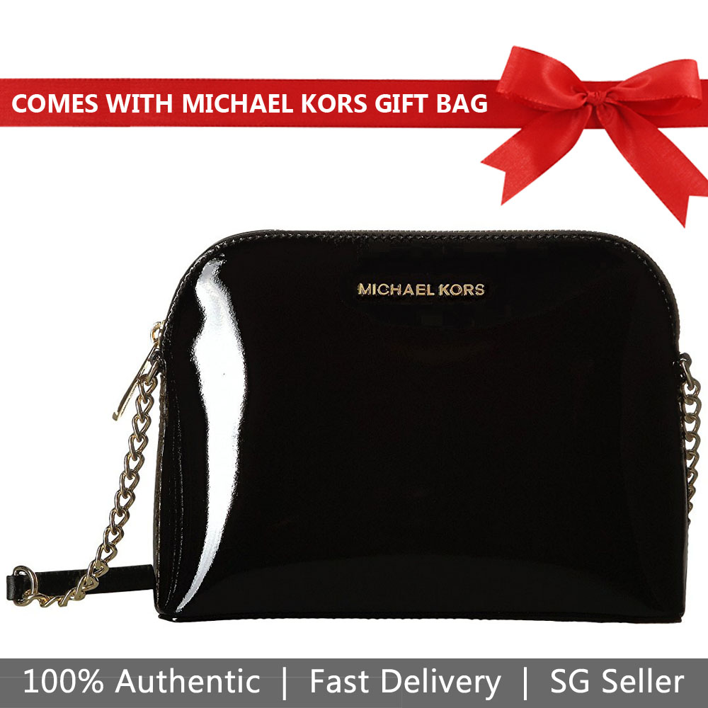 Michael Kors Cindy Large Dome Crossbody Bag Black # 32T7GCPC3A