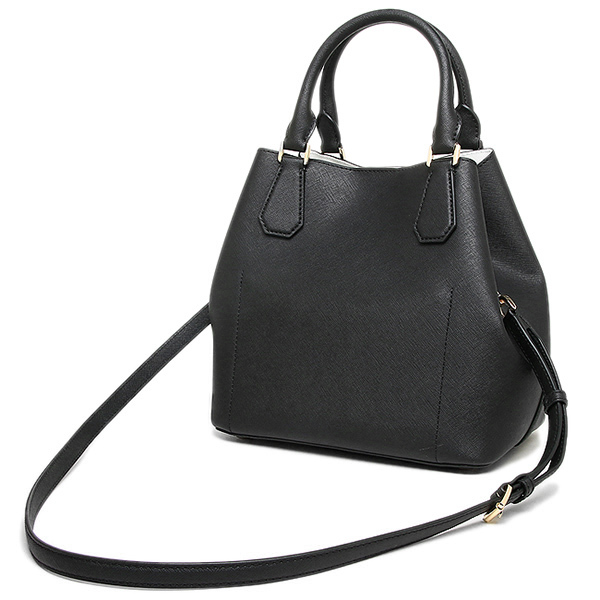 Michael Kors Crossbody Bag Greenwich Large Leather Grab Bag Black / Optic White # 35T6GGRS3T