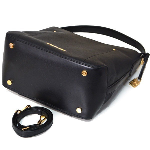 Michael Kors Crossbody Bag Hayes Large Bucket Leather Shoulder Bag Black # 35F8GYEL3L