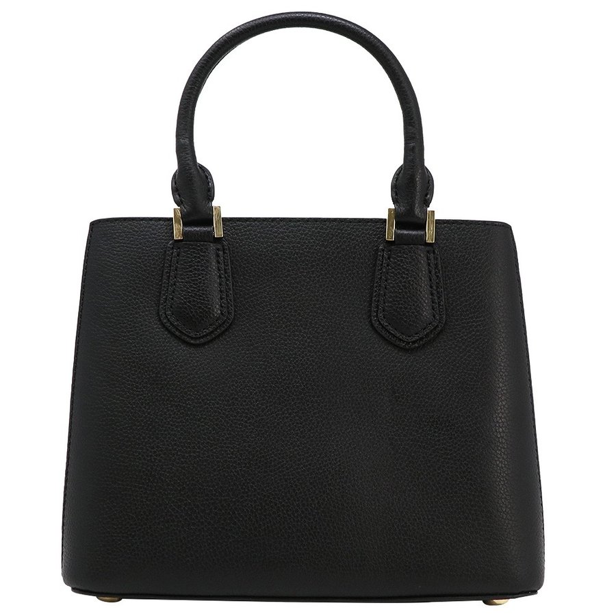 Michael Kors Crossbody Bag In Gift Box Adele Medium Messenger Leather Satchel Black / Gold # 35T8GAFM2L