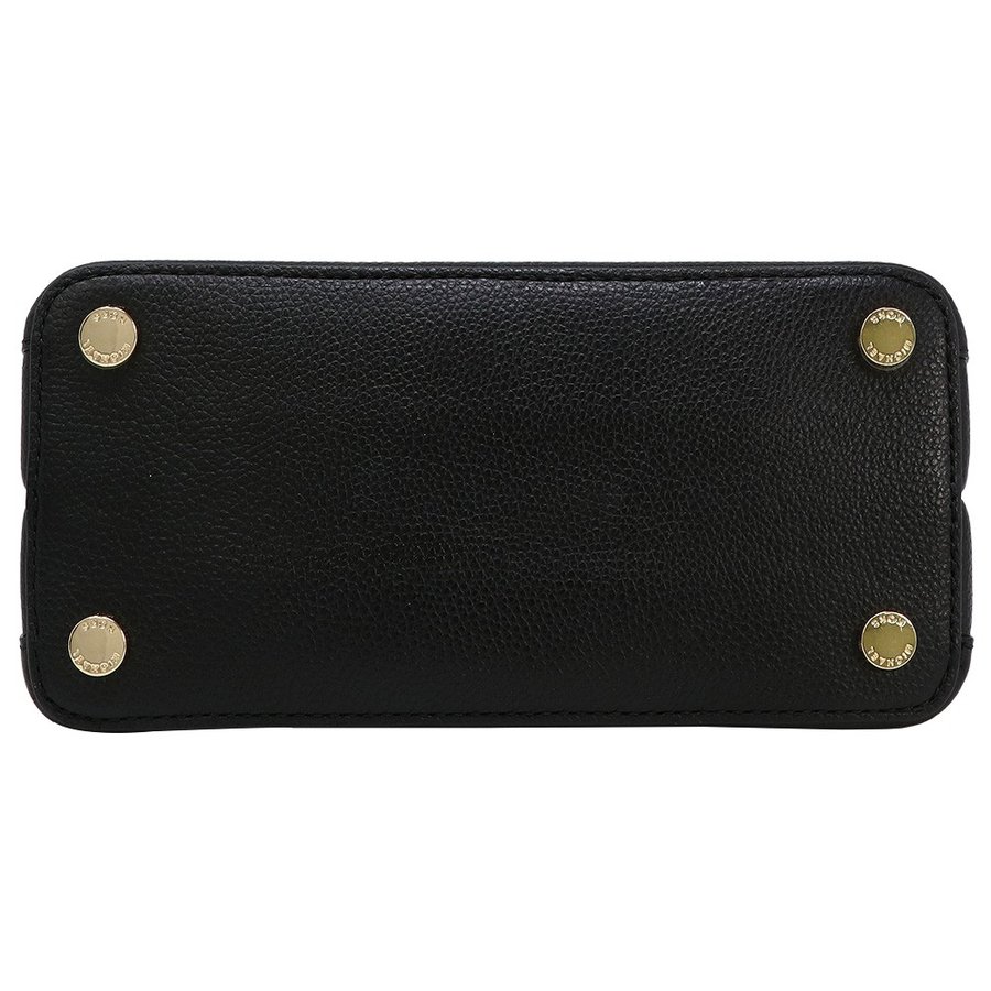 Michael Kors Crossbody Bag In Gift Box Adele Medium Messenger Leather Satchel Black / Gold # 35T8GAFM2L