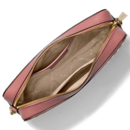 Michael Kors Crossbody Bag In Gift Box Jet Set Large Embellished Leather Crossbody Rose Pink # 32H8TF5C3S