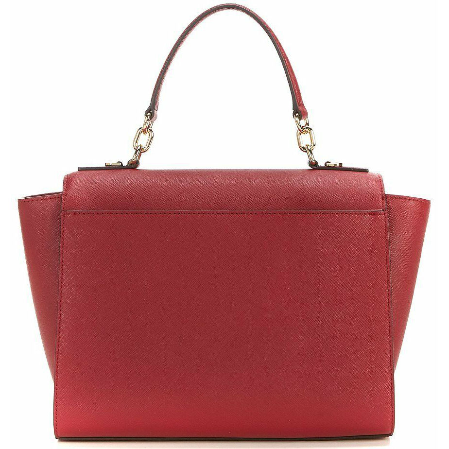Michael Kors Crossbody Bag With Gift Bag Brandi Medium Top Handle Leather Satchel Bright Red # 38H8GI3S2L