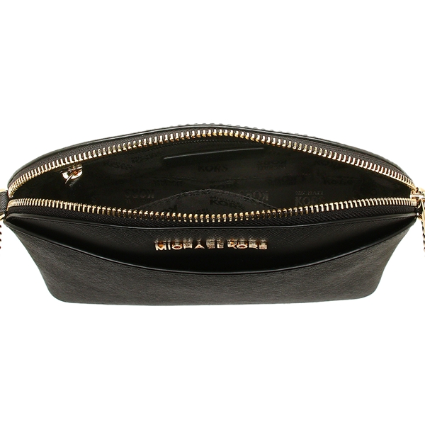 Michael Kors Crossbody Bag With Gift Bag Emmy Medium Saffiano Leather Dome Crossbody Black # 35H7GY3C2L