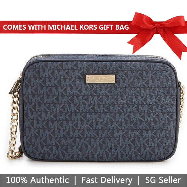 Michael Kors Crossbody Bag With Gift Bag Large East West Crossbody Admiral Blue # 32S7GJSC7B