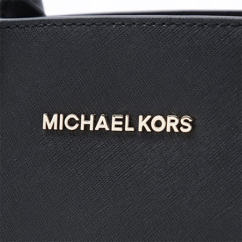 Michael Kors Selma Medium Top Zip Saffiano Leather Satchel Crossbody Bag Black # 35H8GLMS2L