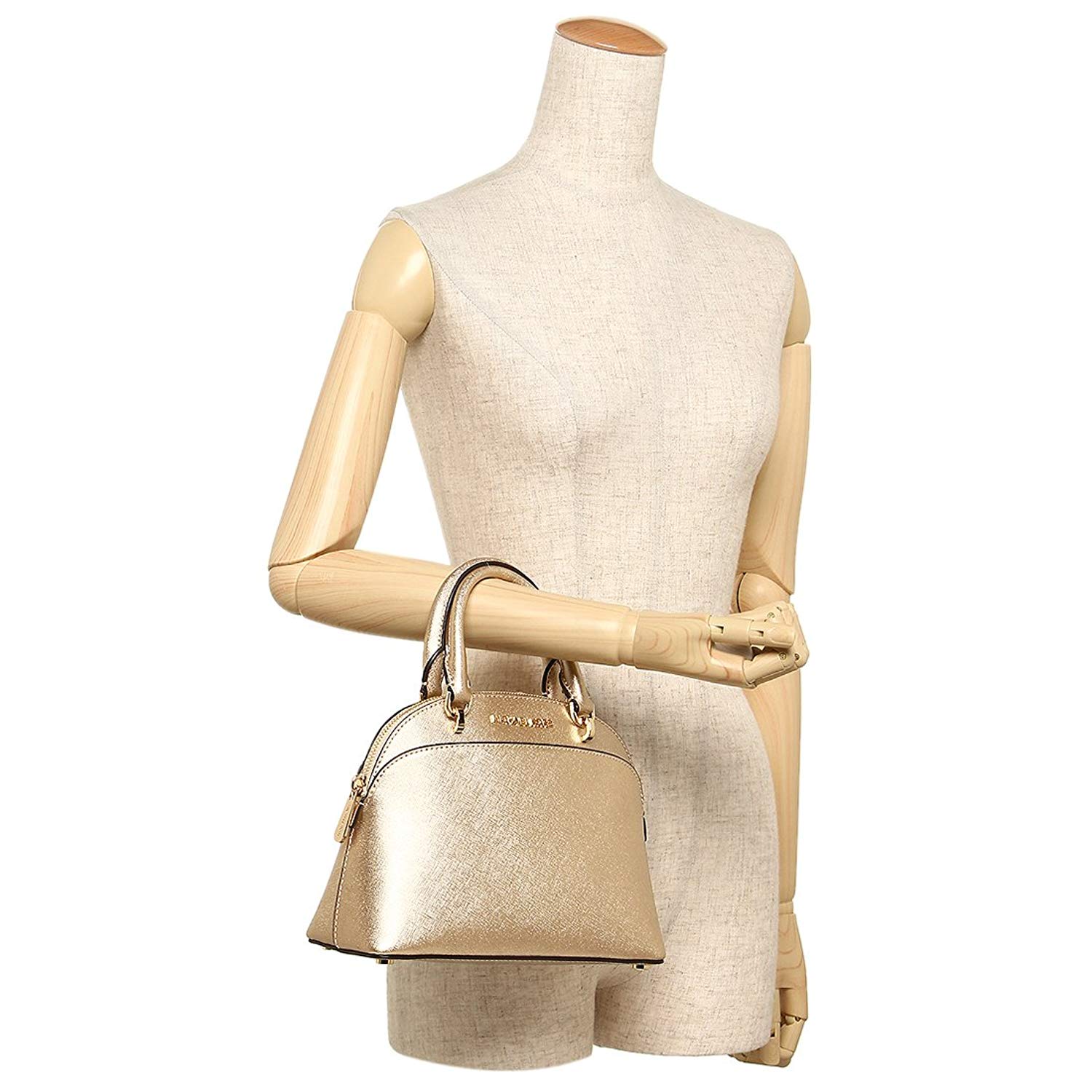 MICHAEL KORS Emmy Jasmine Yellow Leather Large Dome Satchel Crossbody Bag