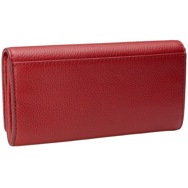 Michael Kors Fulton Flap Carryall Leather Wallet Cherry Red # 32F2GFTE3L