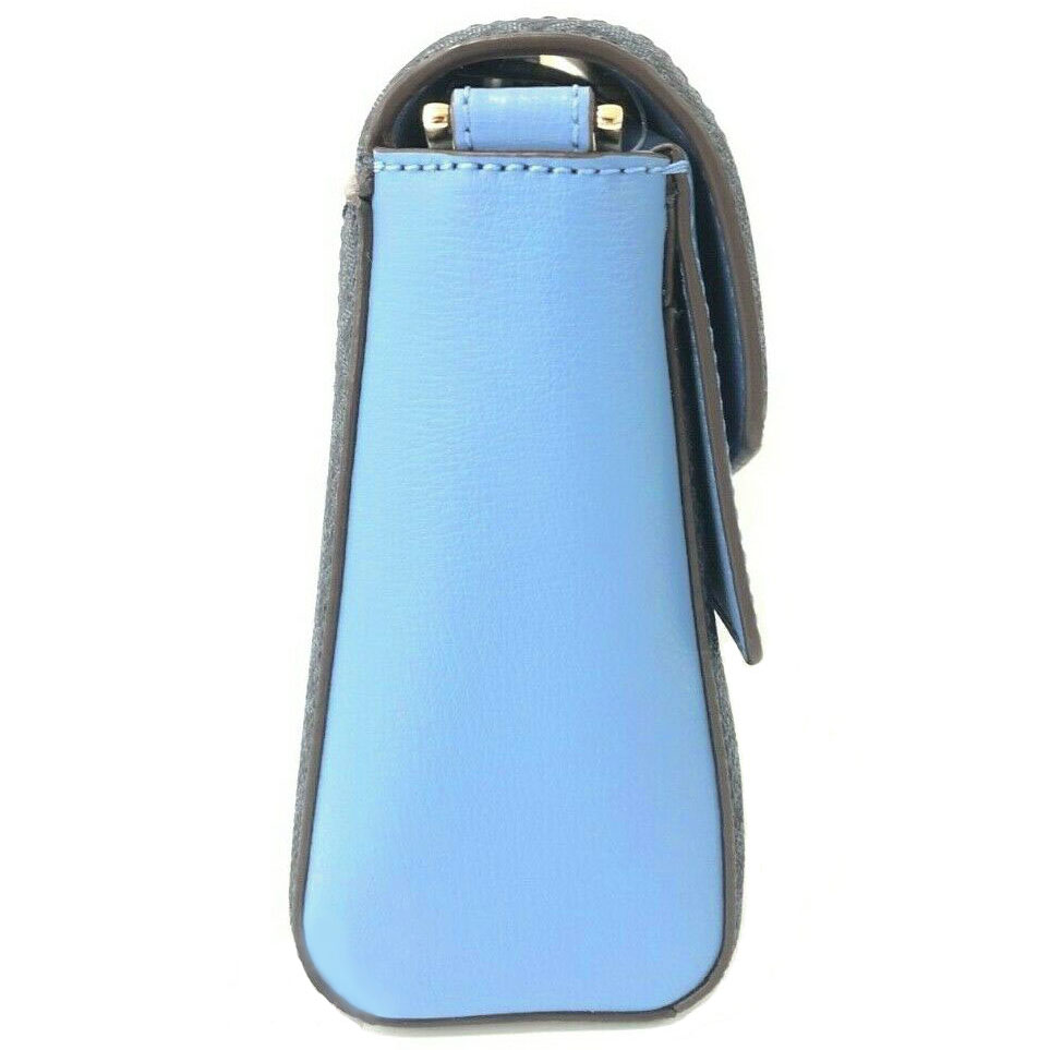 Michael Kors Kinsley Leather Medium Shoulder Flap Crossbody Bag French Blue # 35H9GYKF2B