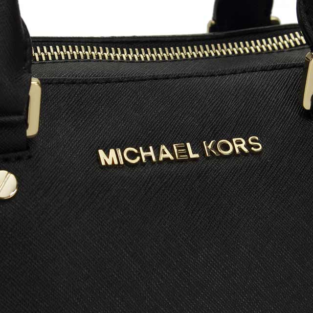 Michael Kors Jet Set Travel Medium Leather Satchel Black # 38H6GTVS2L