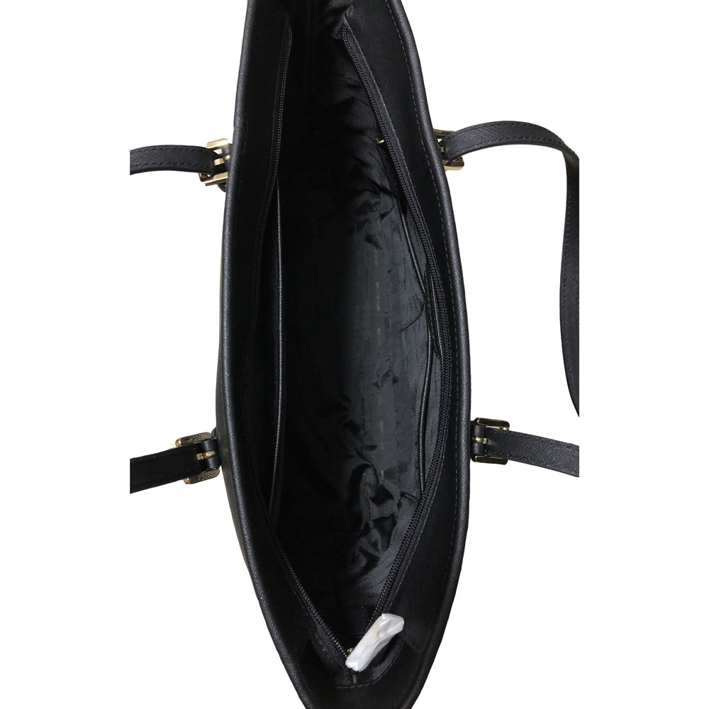 Michael Kors Jet Set Travel Top Zip Leather Tote Shoulder Bag Black # 38F6GTVT3L