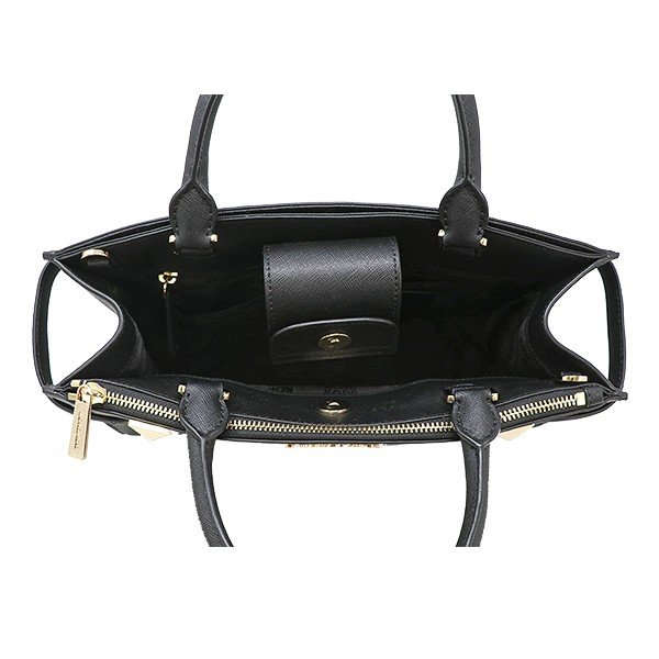 Michael Kors Karla Medium East West Leather Satchel Crossbody Bag Black # 35T8GKGS2L
