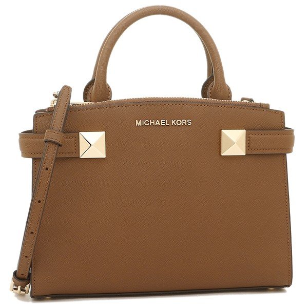 Michael Kors Karla Small East West Leather Satchel Crossbody Bag Luggage Brown # 35T8GKGS1L