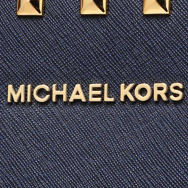 Michael Kors Medium Selma Stud Top Zip Saffiano Leather Satchel Navy # 30T3GSMS2L