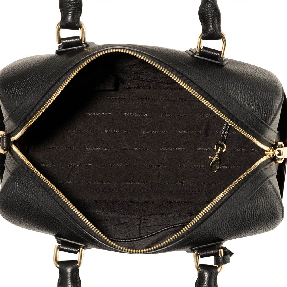 Michael Kors Mercer Medium Leather Duffel Satchel Crossbody Bag Black # 30H6GM9U2L