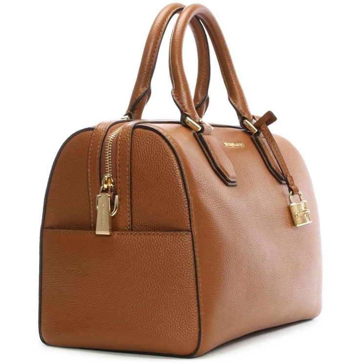 Michael Kors Mercer Medium Leather Duffel Satchel Crossbody Bag Luggage Brown # 30H6GM9U2L