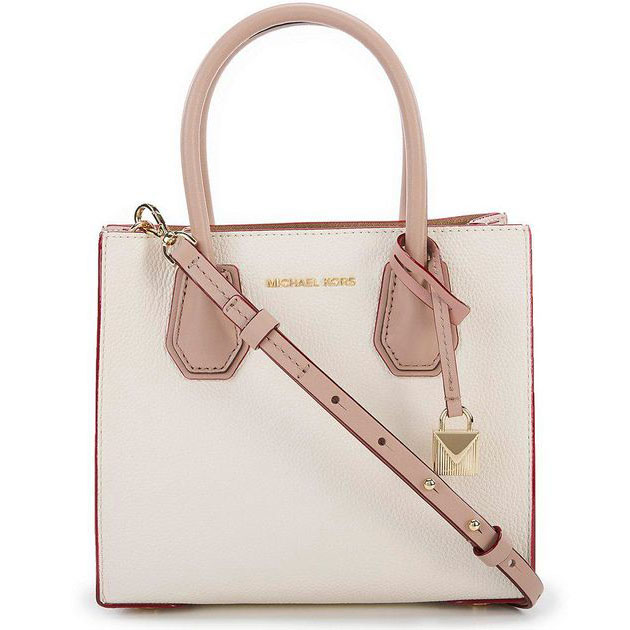 Michael Kors Mercer Medium Messenger Crossbody Bag Light Cream / Soft Pink / Fawn # 30S8GM9M0T