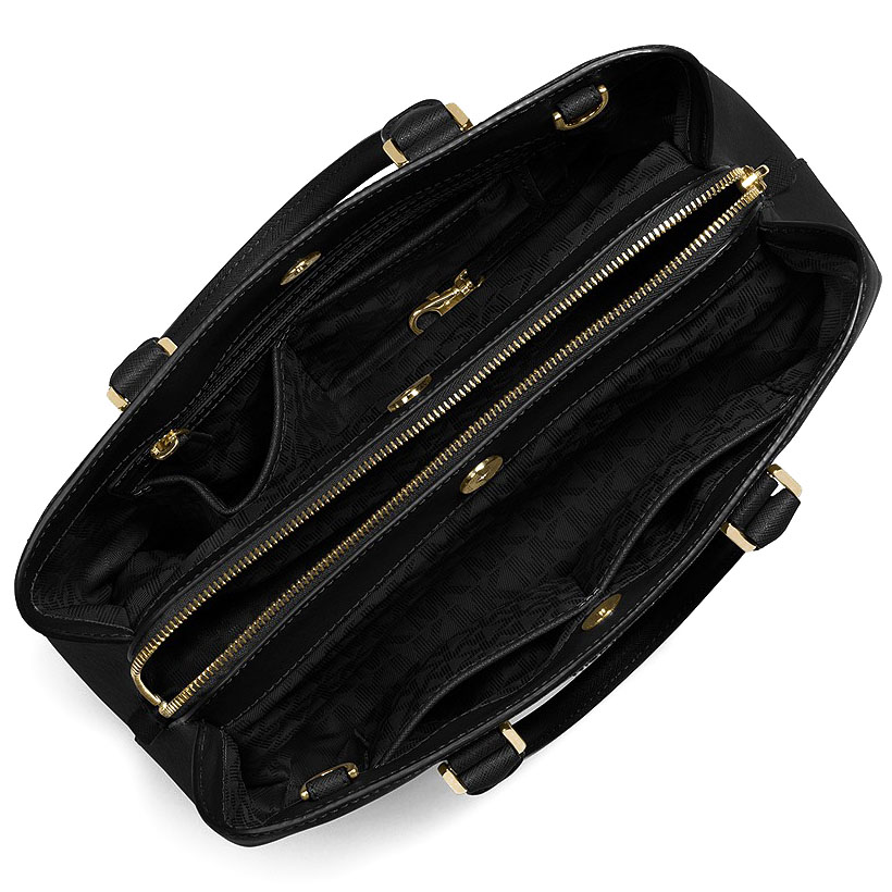 Michael Kors Savannah Large Saffiano Leather Satchel Black # 30S6GS7S3L