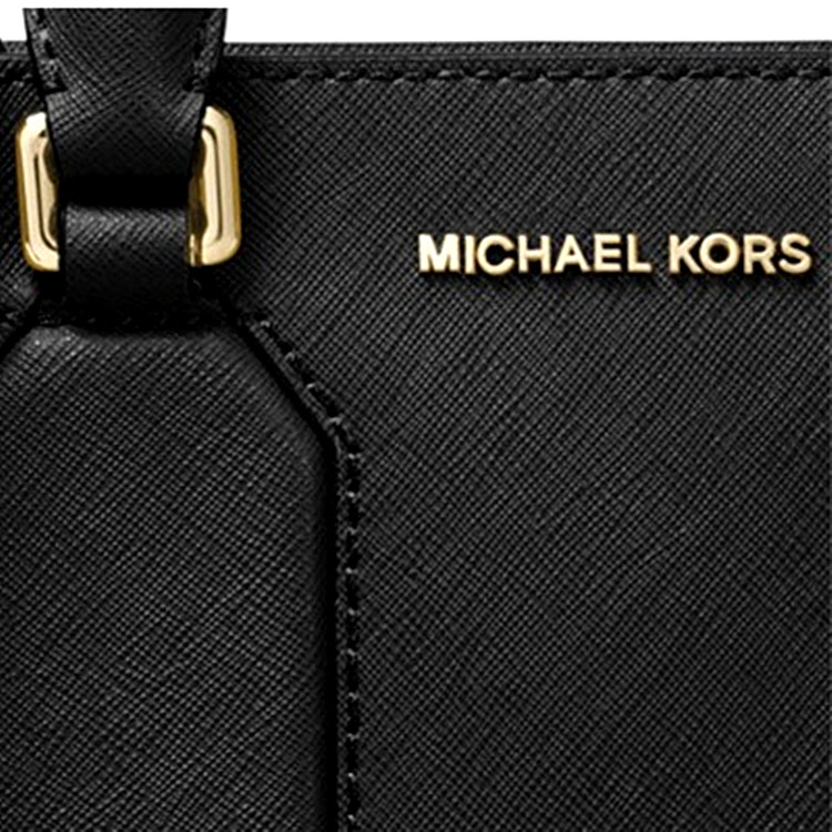 Michael Kors Selby Medium Leather Satchel Crossbody Bag Black # 38F7GEYS2L