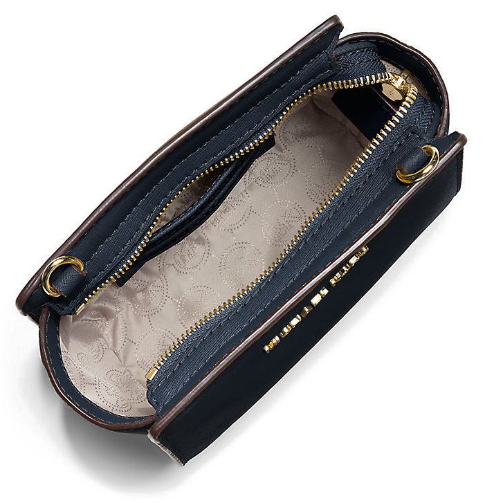 Michael Kors Selma Mini Saffiano Leather Crossbody Bag Navy Blue # 32H3GLMC1L