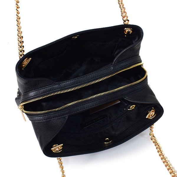 Michael Kors Shoulder Bag Jet Set Medium Chain Messenger Studded Leather Shoulder Bag Black # 35F8GTTM6L