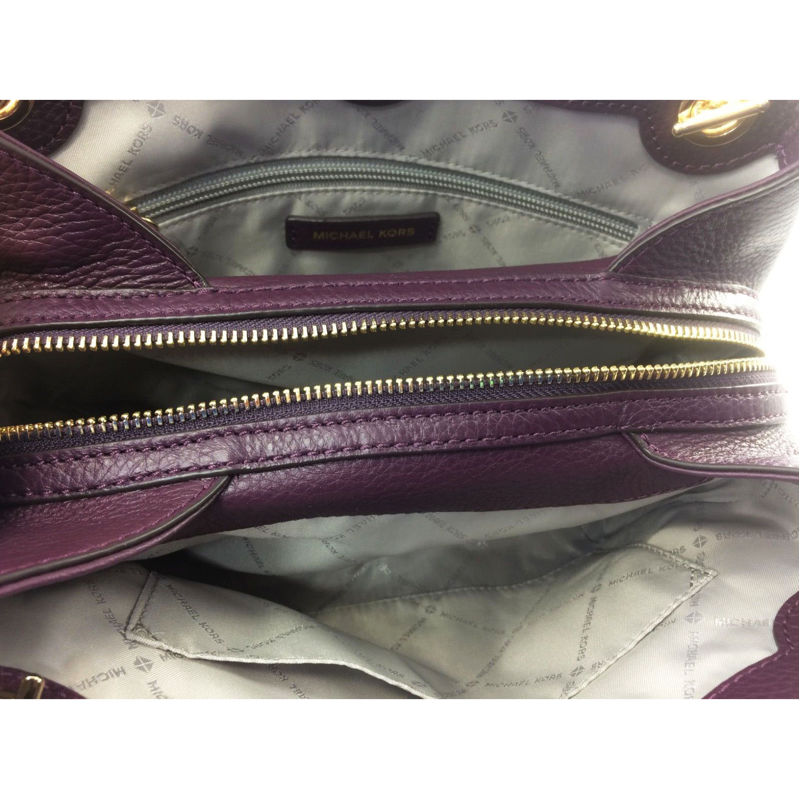 Michael Kors Shoulder Bag Jet Set Medium Chain Messenger Studded Leather Shoulder Bag Damson Purple # 35F8GTTM6L