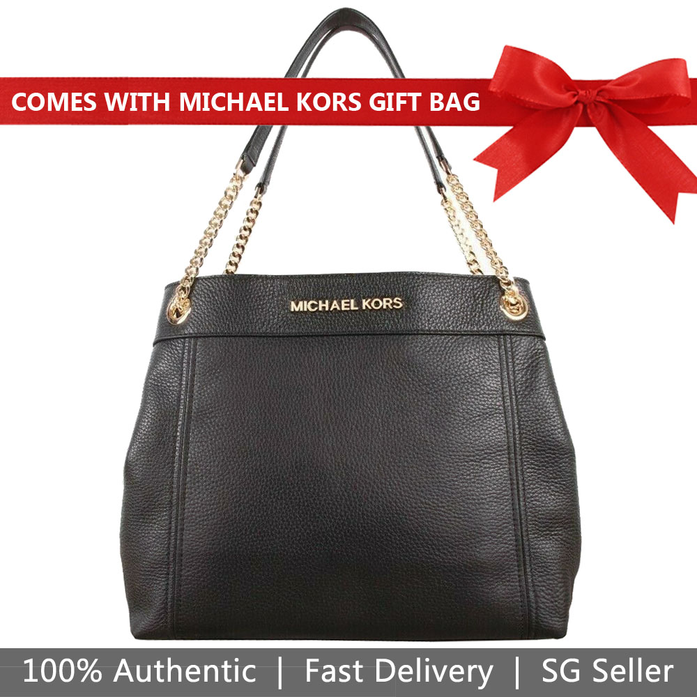 Michael Kors Shoulder Bag With Gift Bag Large Chain Shoulder Bag Black # 35T9GTTE7L