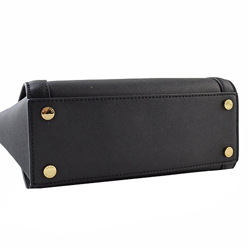 Michael Kors Tina Small Top Zip Leather Messenger Satchel Crossbody Bag Black # 35H7GT4M1L