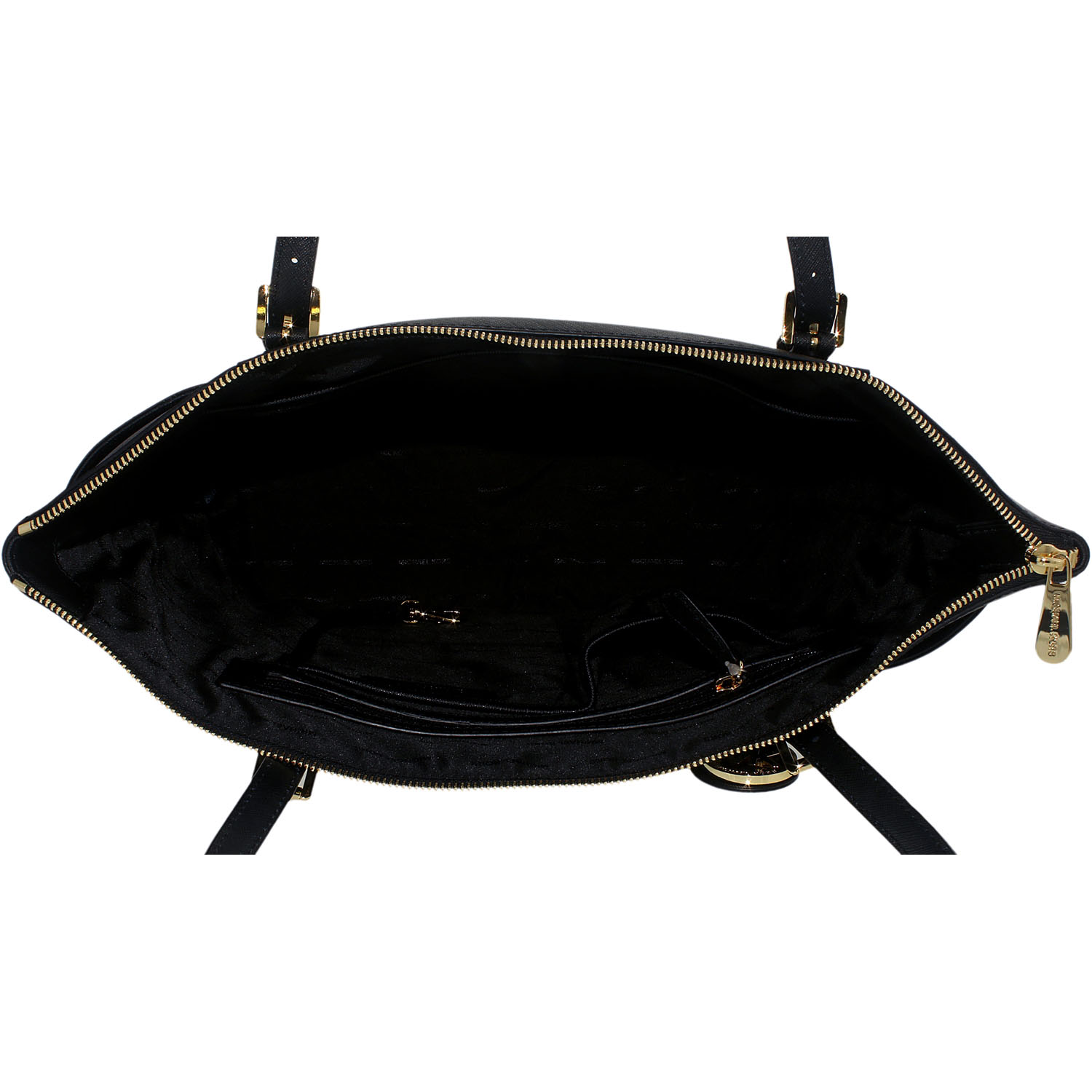 Michael Kors Jet Set Top Zip Saffiano Leather Large Tote Shoulder Bag Black # 30F4GTTT9L