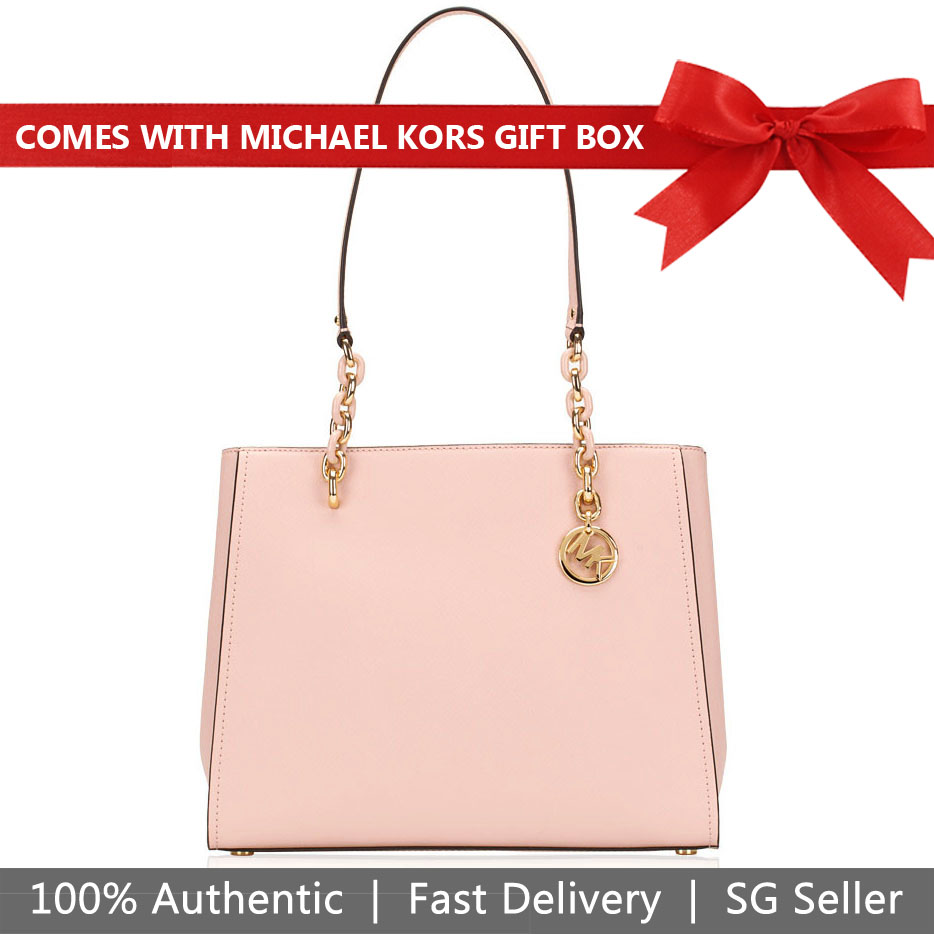 Michael Kors Tote In Gift Box Sofia Large Tote Shoulder Bag Ballet Beige Nude Pink # 35F8GO5T9L