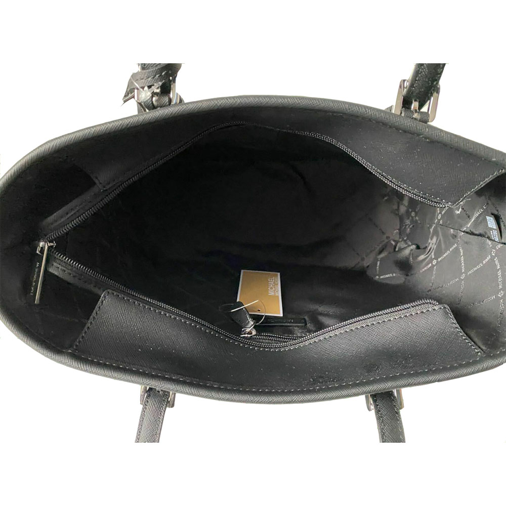Michael Kors Tote With Gift Bag Jet Set Travel Small Zip Top Tote Shoulder Bag Black # 35S0GTVT1L