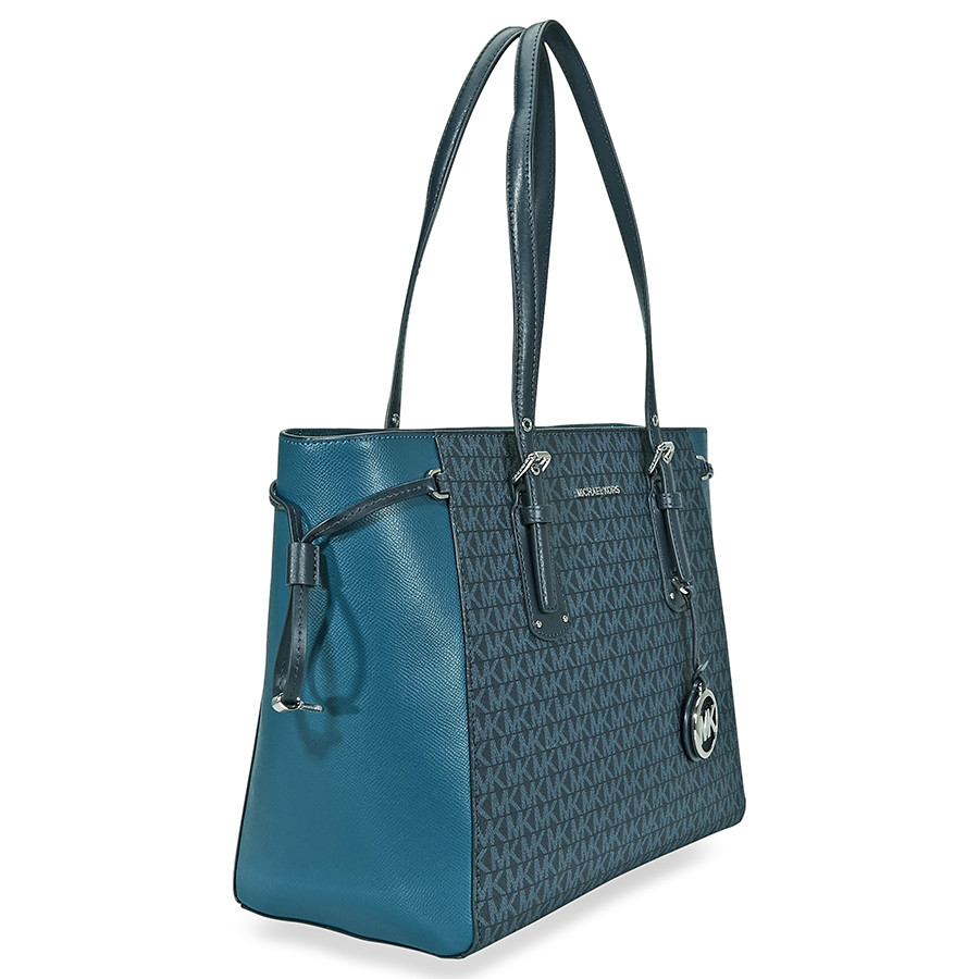 Michael Kors Voyager Lg Ew Tote Luxe Teal Green / Admiral Blue # 30H7SV6T8B