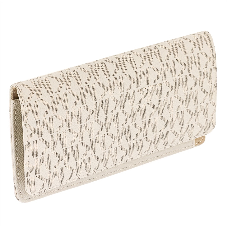 Michael Kors Wallet In Gift Box Jet Set Checkbook Wallet Vanilla Off White # 32S7GJSE4B