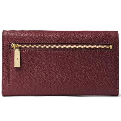 Michael Kors Wallet In Gift Box Mercer Leather Wallet Oxblood Dark Red # 32H6GM9F3L