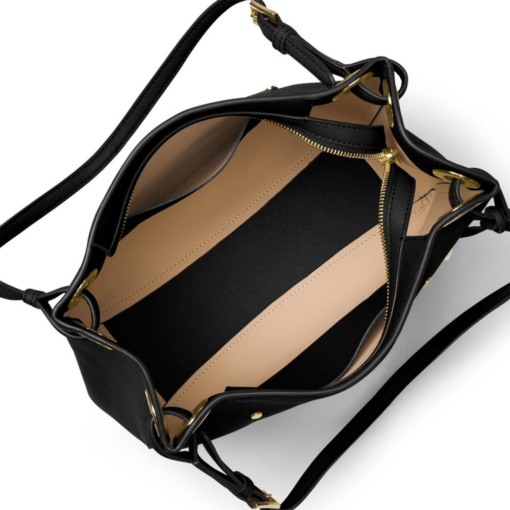 Michael Kors Walsh Medium Saffiano Leather Shoulder Tote Black # 30S7GWAE6L