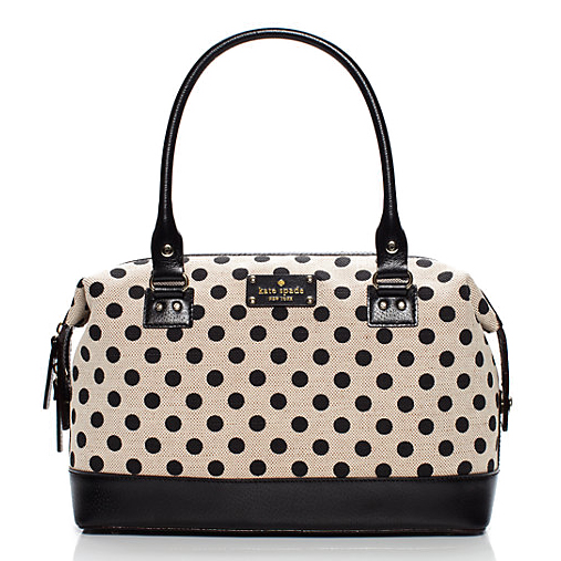 Kate Spade - Black & White Polka dot Top Handle Shoulder Bag – Current  Boutique