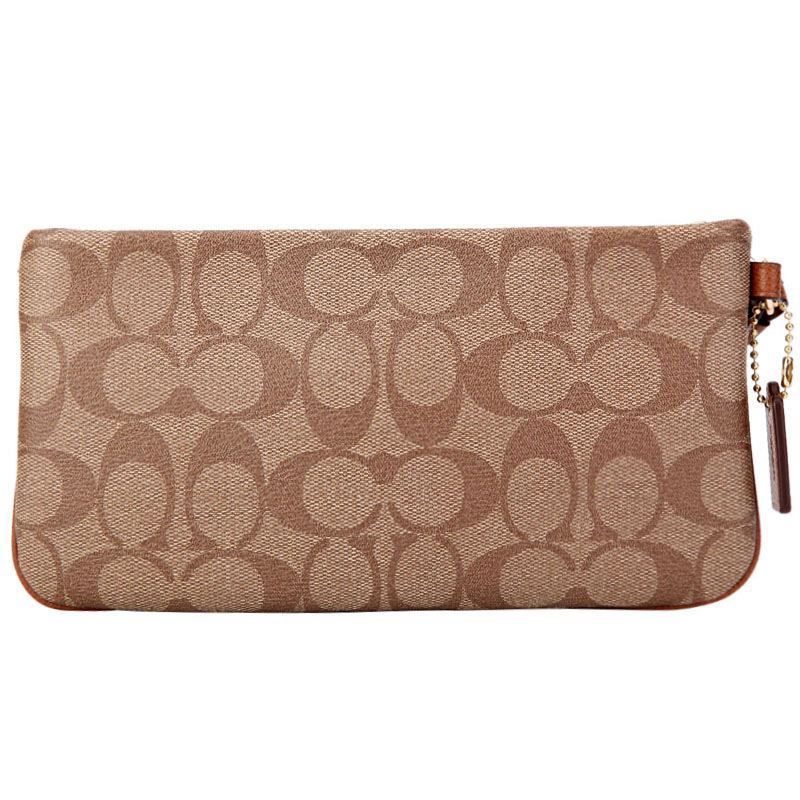 coach signature pvc large wristlet