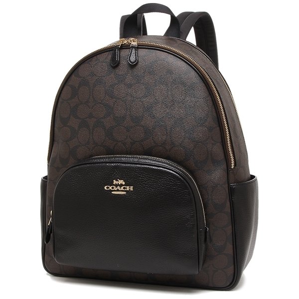 Coach Large Backpack Signature Large Court Backpack Brown Black # 6495