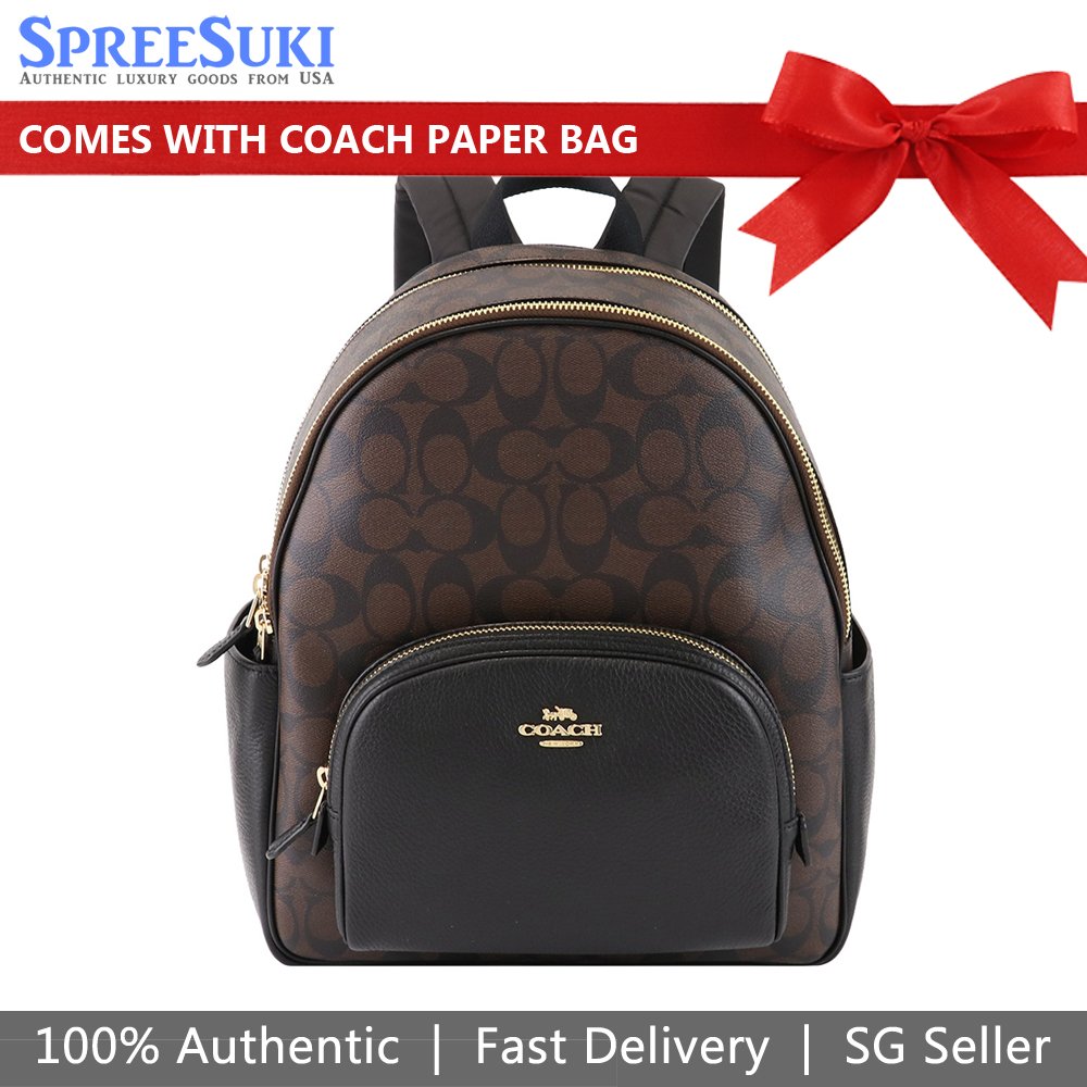 Coach Medium Backpack Court Backpack In Signature Brown Black # 5671