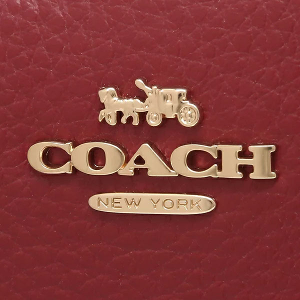 Coach Small Wallet Pebbled Leather Snap Wallet 1941 Red # C2862