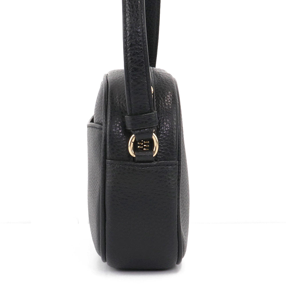 Coach Crossbody Bag Mini Jamie Camera Pebble Leather Bag Black # CA069